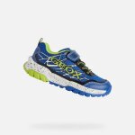 Tennis j tuono - geox - garon - bleu roi / citron vert - enfant - lacets