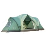 Tente de camping familiale 5 - 6 pers. - porte 2 fen�tres - vert
