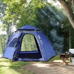 Tente de camping nybro montage instantan� 240 x 205 x 140 cm bleu gris fonc�