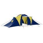 Vidaxl tente de camping 9 personnes bleu et jaune
