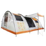 Tente familiale de camping tunnel - skandika gotland 6 boho - 6 personnes - 540 x 450 cm - tapis de sol ...