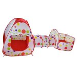 Tente de jeu 3 - en - 1 pour enfants - magideal - maison tunnel piscine � balles - polyester - multi ...
