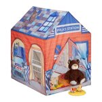 Relaxdays tente de jeu enfants police poste de police voiture chien 3 ans tissu hxlxp: 102 x 72 x 95 ...