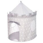 Tente de jeu pour enfant roba ritterburg - chteau de chevalier - gris imprim toiles