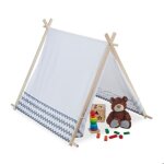Relaxdays tipi enfant tente de jeu intrieur wigwam dcoratif avec fentre h x l x p 92 x 92 x 120 cm ...