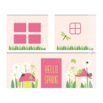 Tente de lit - vipack - spring - beige / rose - pour lits mi - hauteur alex sofie charlotte astrid