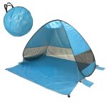 Tente de plage anti - uv - hobby tech - pop - up pliable et portable - 5 enfants ou 3 adultes - bleu