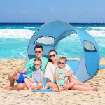 Tente de plage pliable pop - up auto giantex - abri de plage uv upf 50 + pour 3 - 4 personnes - tissu ...