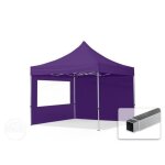 Tente pliante 3x3 m - toolport - alu pes env. 300g / m - 2 cts panoramiques - violet