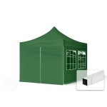 3x3 m tonnelle barnum tente pliante acier pes 700 4 c�t�s avec fen�tres vert fonc�