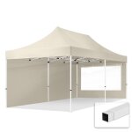 Tente pliante toolport 3x6 m - acier pes 300g / m� - c�t� panoramique - cr�me