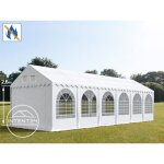 Toolport 4x12 m xxl tente de rception pvc 1400 anti - feu h. 26 m blanc prof ultra