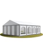Tente de r�ception barnum 5x8 m - pvc 750 - anti - feu - h. 2 m - gris - blanc