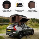 Tente de toit - marron - 2 - 3 personnes - ouverture rapide - matelas éponge 55 cm - imperméabilité 3000 ... Tente de toit - marron - 2 - 3 personnes - ouverture rapide - matelas éponge 55 cm - imperméabilité 3000 ...