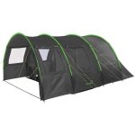Tente tunnel familiale - skandika kemi 4 - tente de camping 4 personnes - 2 cabines sombres - colonne ...