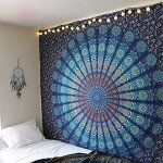 Tenture murale - jormftte - mandala multicolore - 100% coton - rectangulaire - ethnique
