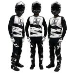 Tenue enfant pantalon maillot gants moto cross quad enduro vtt bmx mtb enfant snatch blanc noir jlp racing ...