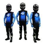 Tenue enfant pantalon maillot gants moto cross quad enduro vtt bmx mtb stripe bleu taille 22us 5 6 ans ...