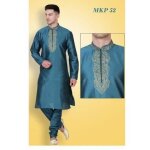 Tenue indienne homme - kurta haute gamme en soie - vert