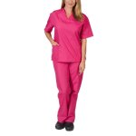 Ensemble blouse et pantalon médical pour femmes - vetement haute visibilite - rose Ensemble blouse et pantalon médical pour femmes - vetement haute visibilite - rose