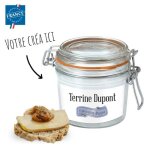 Terrine avec couvercle 350ml personnalise - bocal en verre avec couvercle & tiquette adhsive [ bocal ...