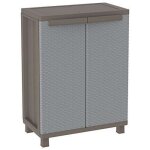 Armoire basse en plastique - terry - tuttopiani - marron - 4 tagres - montage facile