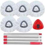 Tte de balai compatibles avec vileda recharge turbo 2 en 1 - 5 tte de balai microfibre avec 1 base ...