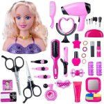 Tete a coiffer enfant coiffure de poupe mi - longue pour habiller les filles jouets de maquillage pratique ...