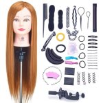 Tte a coiffer professionnelle cheveux fibre synthtique tte mannequin maquillage avec table support ...