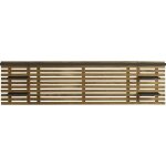 T�te de lit adulte en lattes de bois clair / noir 240 cm avec chevets int�gr�s - essenza