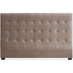 Tte de lit - paris prix - amor - velours taupe - 180 cm - finition boudoir