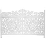 Tte de lit  poser en bois blanc sculpt - longueur 181. 5 x profondeur 2 x hauteur 123 cm