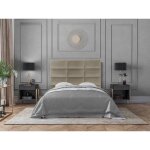 Panneaux muraux tte de lit - 180 cm - velours - taupe - bonte de pascal morabito