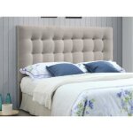 Tte de lit capitonne 180 cm - tissu - beige - francesco