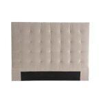 Miliboo - tte de lit capitonne en tissu velours taupe l160 cm halciona
