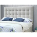 T�te de lit capitonn�e - 140 cm - tissu - beige - francesco