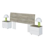 Tte de lit 140 cm avec 2 chevets amovibles et 2 tiroirs - blanc et chne - tl81018 - bois fonc - terre ...