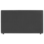 T�te de lit dacio 120 rembourr�e en tissu polyester pour lit 120 cm sur pieds en plastique noir