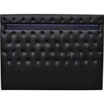 T�te de lit d�co led - 149 cm - noir