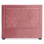 Tte de lit design en velours sofia 140cm rose - paris prix - bois - elgance - chic