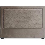 T�te de lit design en velours sofia 160cm taupe