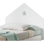 T�te de lit enfant coloris blanc - hauteur 80 x longueur 100 x profondeur 1. 6 cm