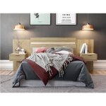 Tête de lit extensible avec chevets - 140 / 160 cm - coloris : naturel - parati Tête de lit extensible avec chevets - 140 / 160 cm - coloris : naturel - parati