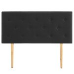 T�te de lit garek 120 capitonn�e en tissu rembourr� pieds en bois design �l�gant pour lits 120 cm noir ...