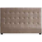 Tte de lit luxor 180cm velours taupe
