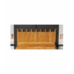 T�te de lit matelass�e � brides moutarde - taille: 70x160cm - coloris: moutarde