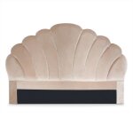 Tte de lit mermaid 160 cm velours taupe