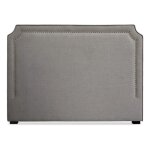 T�te de lit milana 160cm tissu taupe - menzzo - vintage - gris - m�tal