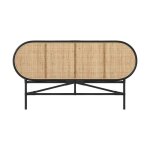 T�te de lit en rotin naturel et noir 140 cm - navahino - rendez - vous d�co