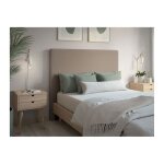 T�te de lit numa en tissu bouclette - taupe - largeur 160 cm